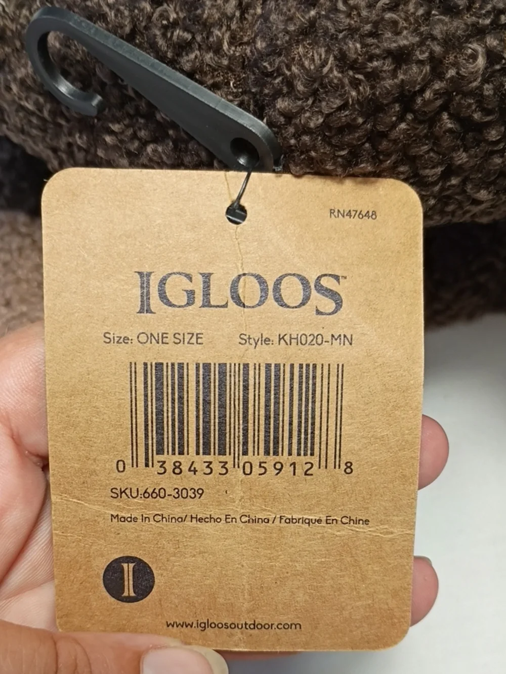 NWT Igloos Youth Brown Teddy Bear Fleece Flap Winter Hat